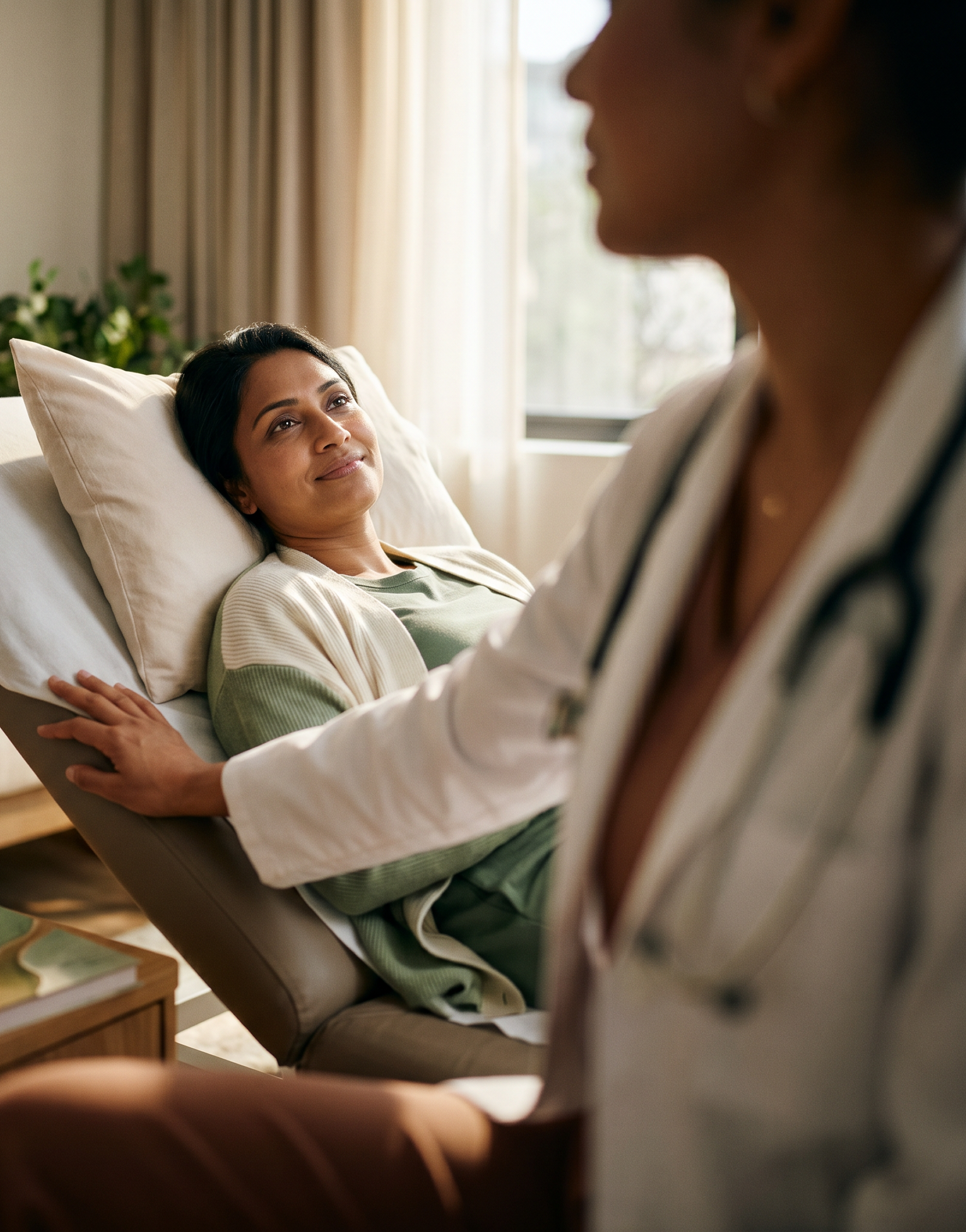 A warm consultation between a practitioner and client